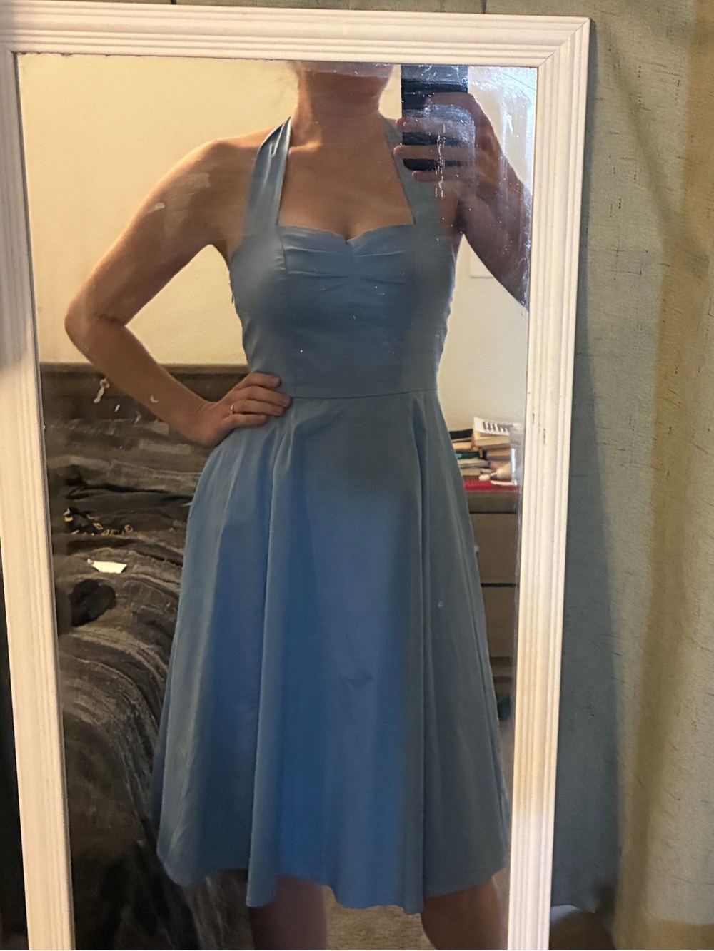 Vintage 90’s Light Blue Halter Dress